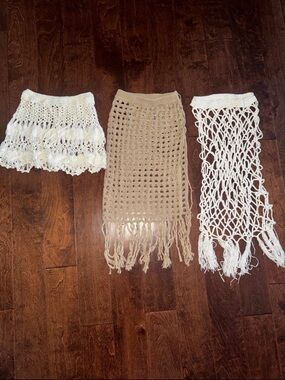 Shein , 3 crochet bathing suit cover ups Small